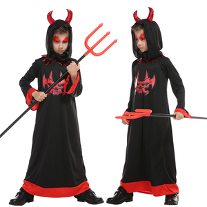 万圣节儿童恶魔吸血鬼服装男童化妆舞会COS服饰死神黑色小恶魔服