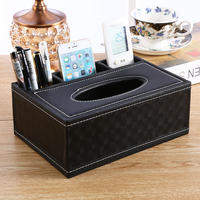 Multi-functional leather tissue box, living room coffee table tissue box, remote control storage box, creative household European-style storage box thumbnail 5