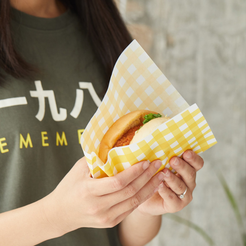酷奇食品防油纸袋三角袋三明治甜甜圈吐司面包即吃牛皮纸随手包