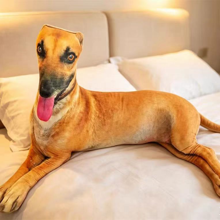 仿真灵缇犬单身狗玩偶陪伴睡觉抱枕搞怪细狗床上女送男生生日礼物