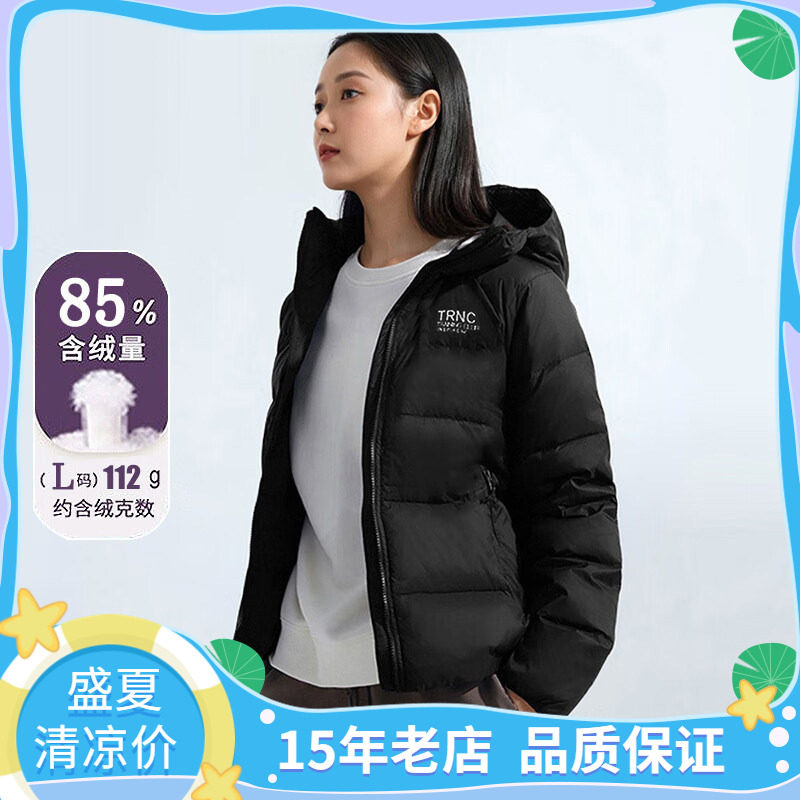 361度防风保暖连帽女士羽绒服图片