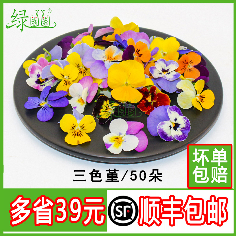 新鮮三色堇 花角堇 50朵 酒店西餐擺盤裝飾 冷菜點(diǎn)綴花草合集