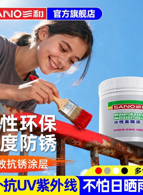 三和水性金属漆家用自喷漆涂料家具铁门翻新防腐防锈漆黑白色油漆