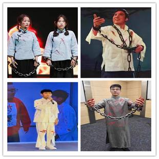 汉代囚服睡衣古装男女白色古代囚犯交领中衣中裤犯人古装演出服装