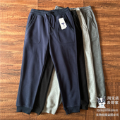 修身 运动裤 秋冬男加绒加厚显瘦休闲裤 日系复合绒卫裤 松紧腰长裤 子