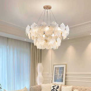法式 奶油风客厅吊灯轻奢雪花创意大气后现代卧室酒店公寓网红灯具