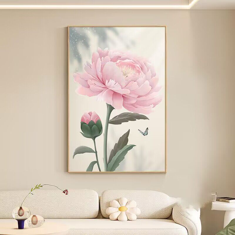 客厅牡丹花装饰画花开富贵花卉花朵艺术玄关餐厅画沙发背景墙挂画