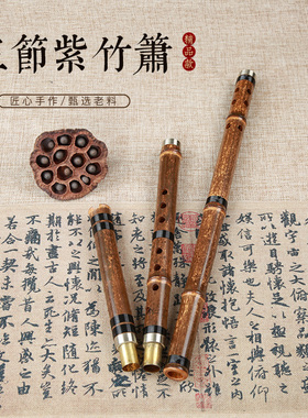 楚吟 精制洞箫紫竹箫三节八孔FG调老料专业演奏考级萧南箫潇乐器