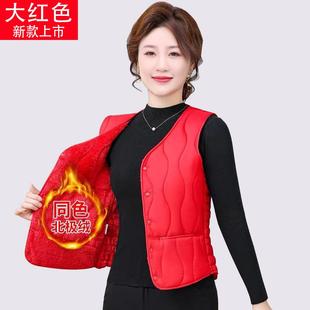 V领加绒坎肩百搭内胆 短款 2025新款 羽绒棉马甲女秋冬保暖背心修身