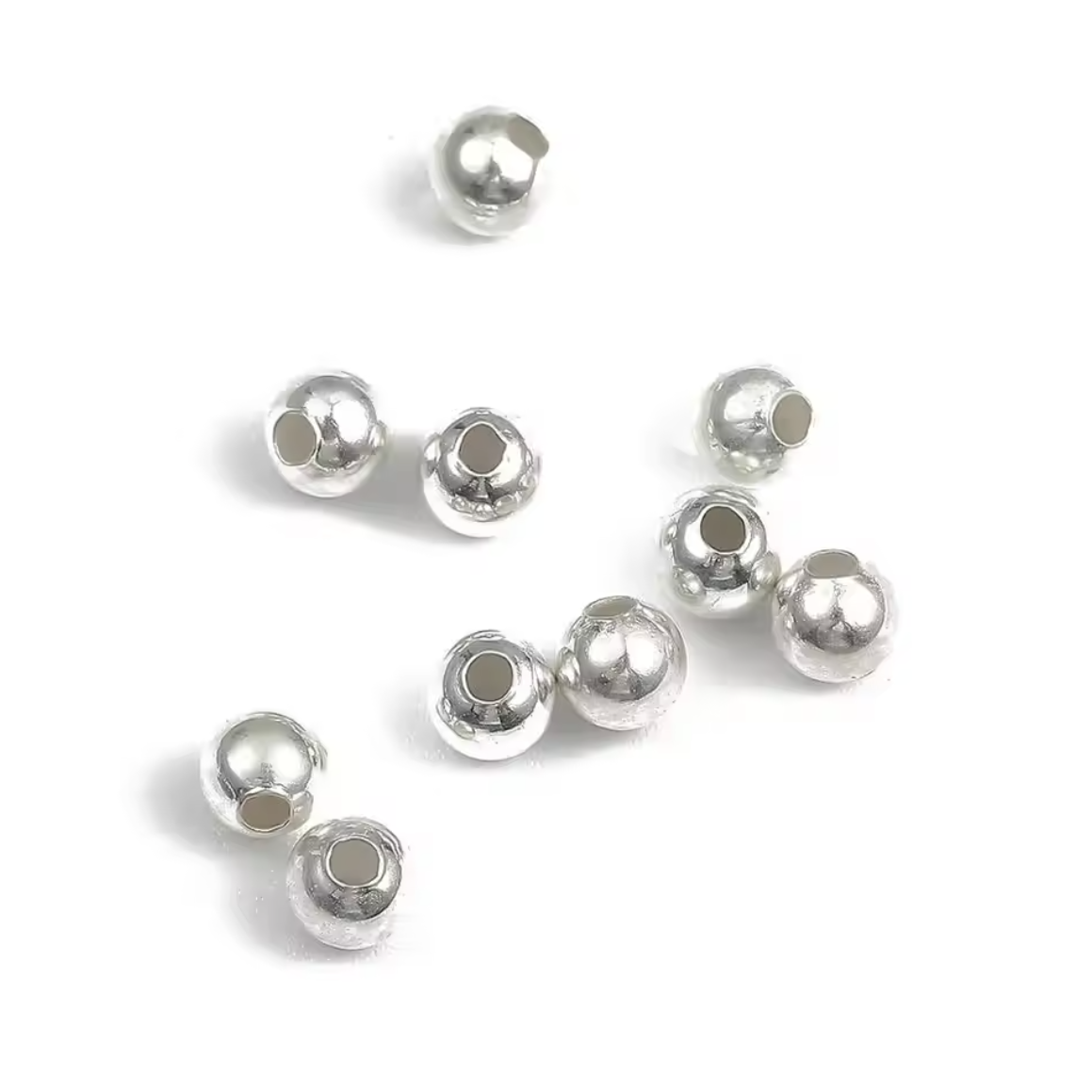 3个纯银圆珠串珠手工DIY首饰制作足银99大孔光面索链珠转运珠配珠,饰品/流行首饰/时尚饰品新,银饰配件,淘宝优惠券,粉丝福利购,淘宝优惠卷