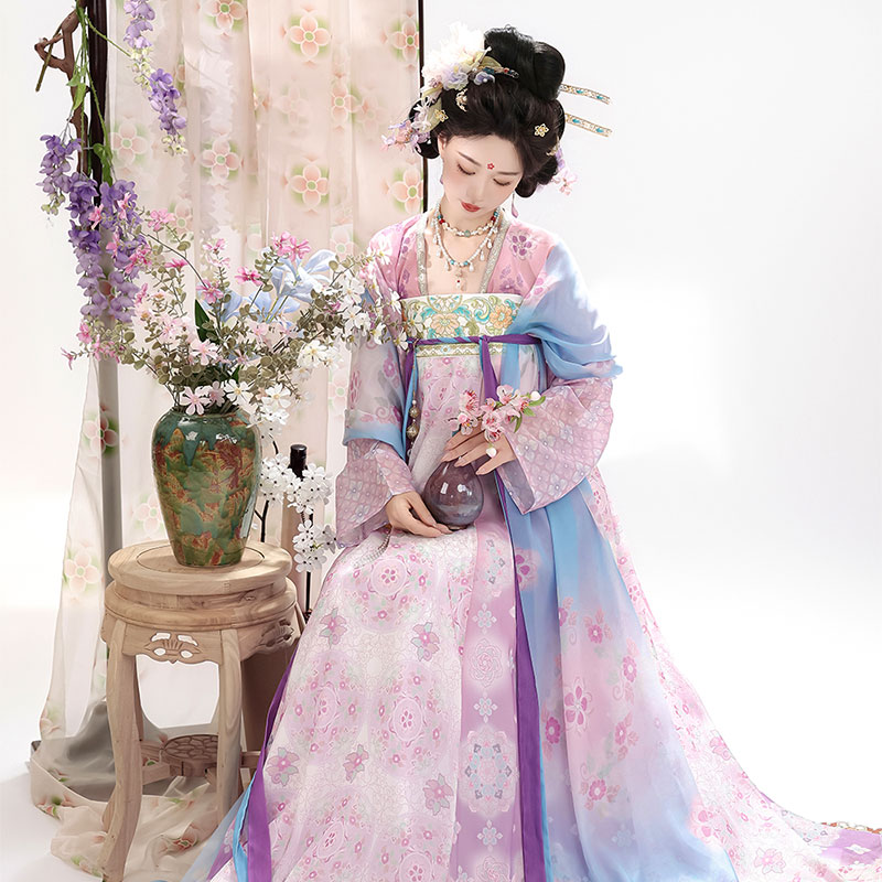 原创唐制汉服女复原风齐胸襦裙