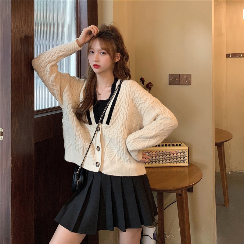 Real shot real price ~ extra thick Slouchy style loose V-Neck Sweater