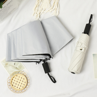 纯色雨伞手动简约折叠男女晴雨两用太阳伞防紫外线自动结实遮阳伞