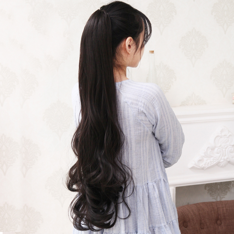 假发马尾女仿真发大波浪长发高梨花卷抓夹式蓬松自然长卷发假辫子