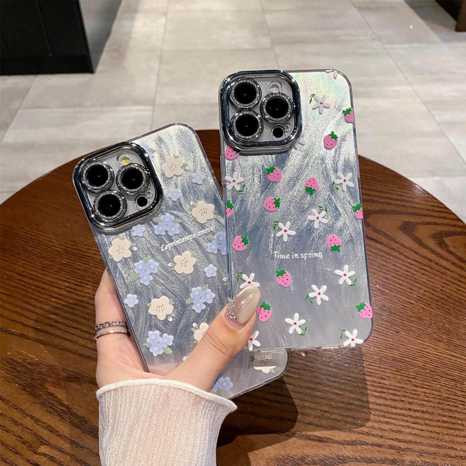 卡通羽纱带镜头膜适用iphon手机壳/保护套定制