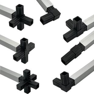 立体二三四五通方管塑料件 货架紧固件钢管连接件 塑料转角连接件