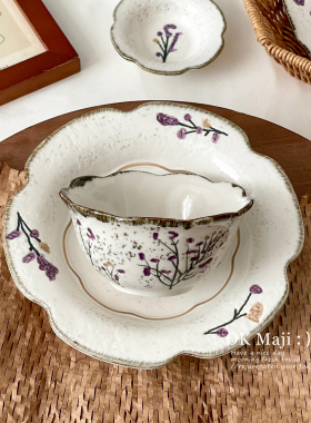 2026新款漂亮盘子家用高档精致碗盘餐具釉下彩陶瓷深盘菜盘甜品盘