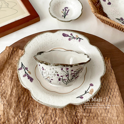 2026新款高档精致釉下彩陶瓷菜盘