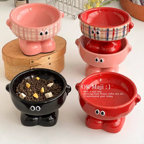 可爱防打翻高脚猫粮碗