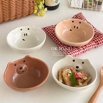 家用碗2025新款小学生吃饭专用碗ins可爱碗酸奶碗釉下彩陶瓷小碗