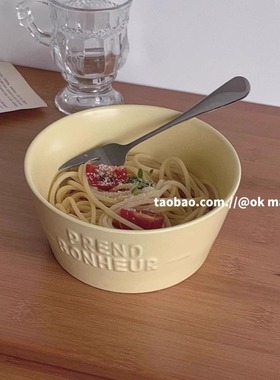 ins风碗陶瓷早餐燕麦黄色小碗特别好看的饭碗沙拉水果碗日式酸奶