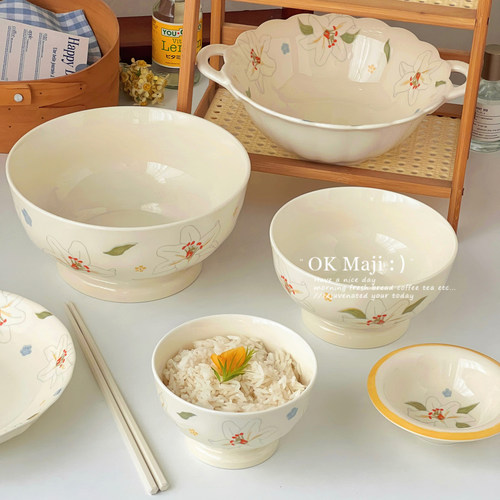 高颜值釉下彩陶瓷餐具套装碗碟