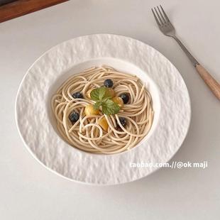 家用意面草帽盘陶瓷纯白菜盘餐盘日式高级感盘子八寸深盘新款盘子