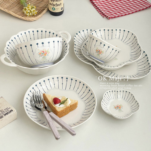 2025新款ins风釉下彩陶瓷餐具