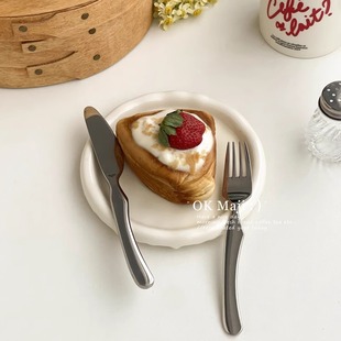 不锈钢儿童西餐刀叉勺套装家用西餐餐具全套高级感切牛排专用刀叉
