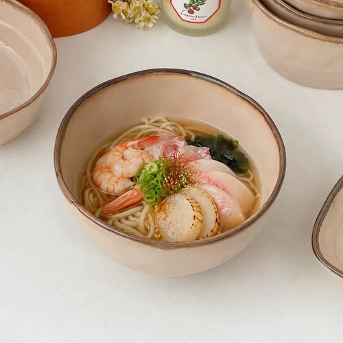 日式窑变复古釉下彩陶瓷餐具
