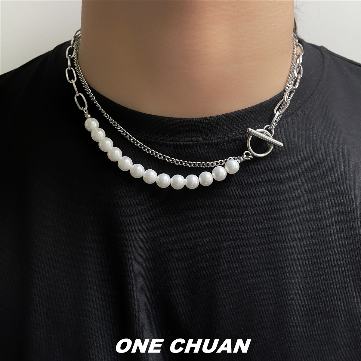 chuan拼接项链女生男小众中性风