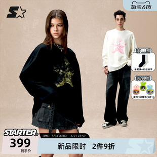 STARTER长袖T恤秋季新款男女款纯棉休闲海星印花宽松情侣显瘦上衣