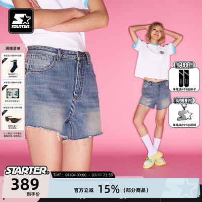 STARTER2025夏季新款牛仔短裤女