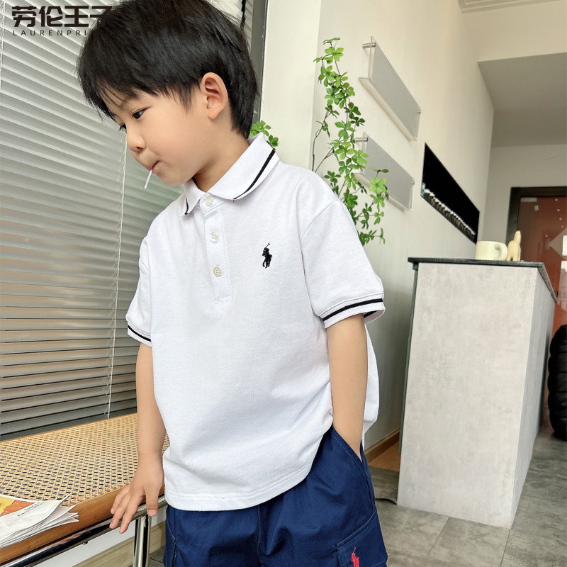 中大童夏装儿童短袖POLO衫青少年男童翻领T恤宽松初中学生12-15岁
