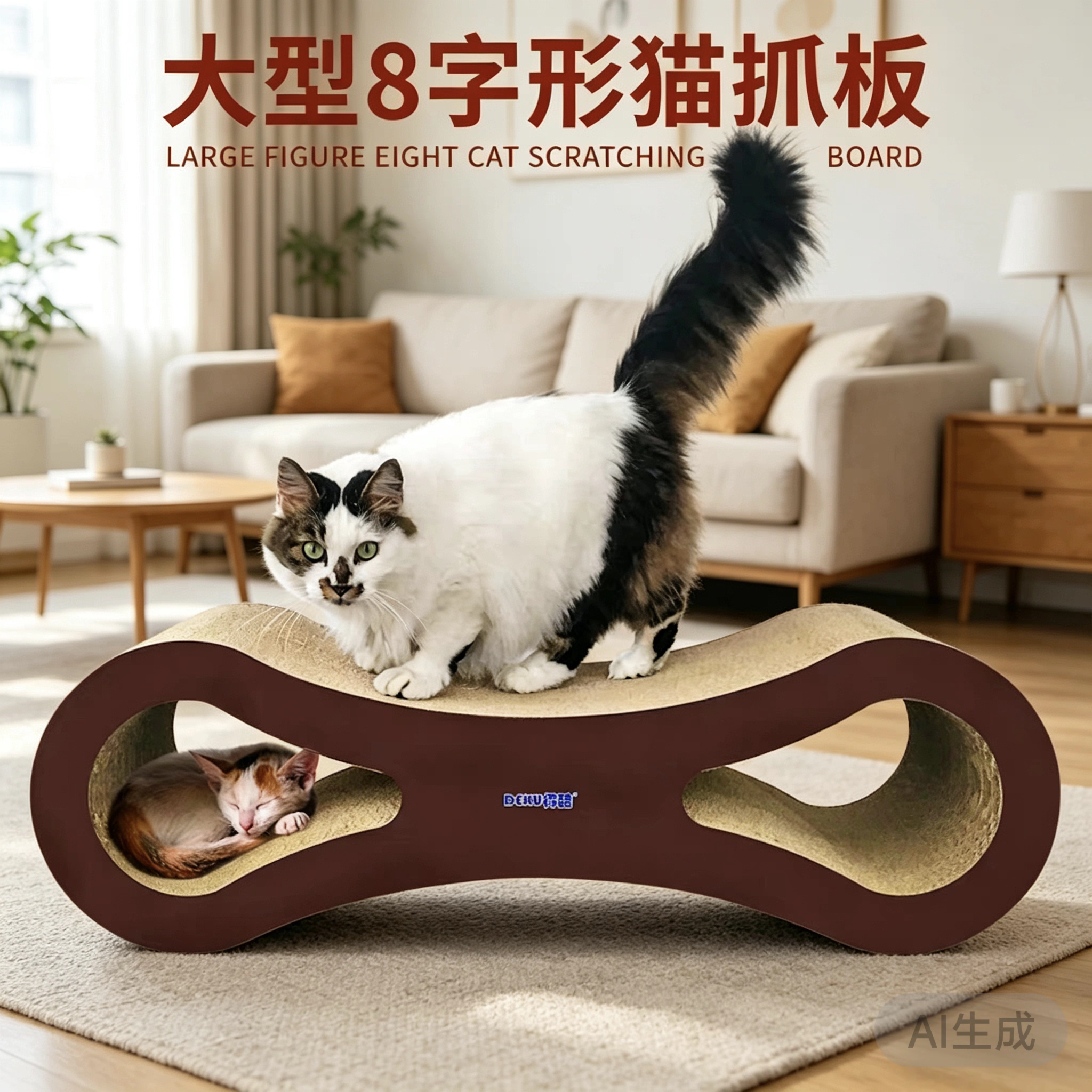 得酷猫抓板耐磨猫窝瓦楞纸猫床