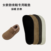 女勃肯一脚蹬大头鞋 垫薄款 水晶绒保暖软底舒适可水洗毛毛雪地靴冬