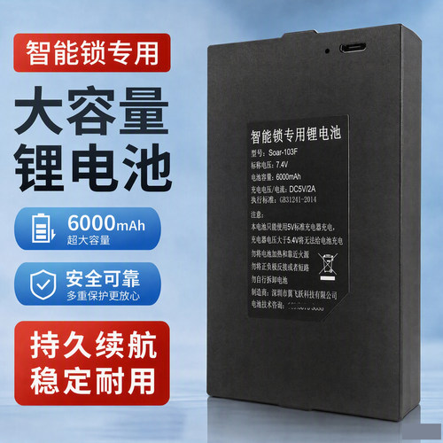 腾飞跃指纹锁电池专用快充容量大