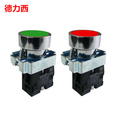 德力西按钮开关LAY5S-BA31/BA42/BA51平钮自复 红绿黄 XB2按钮