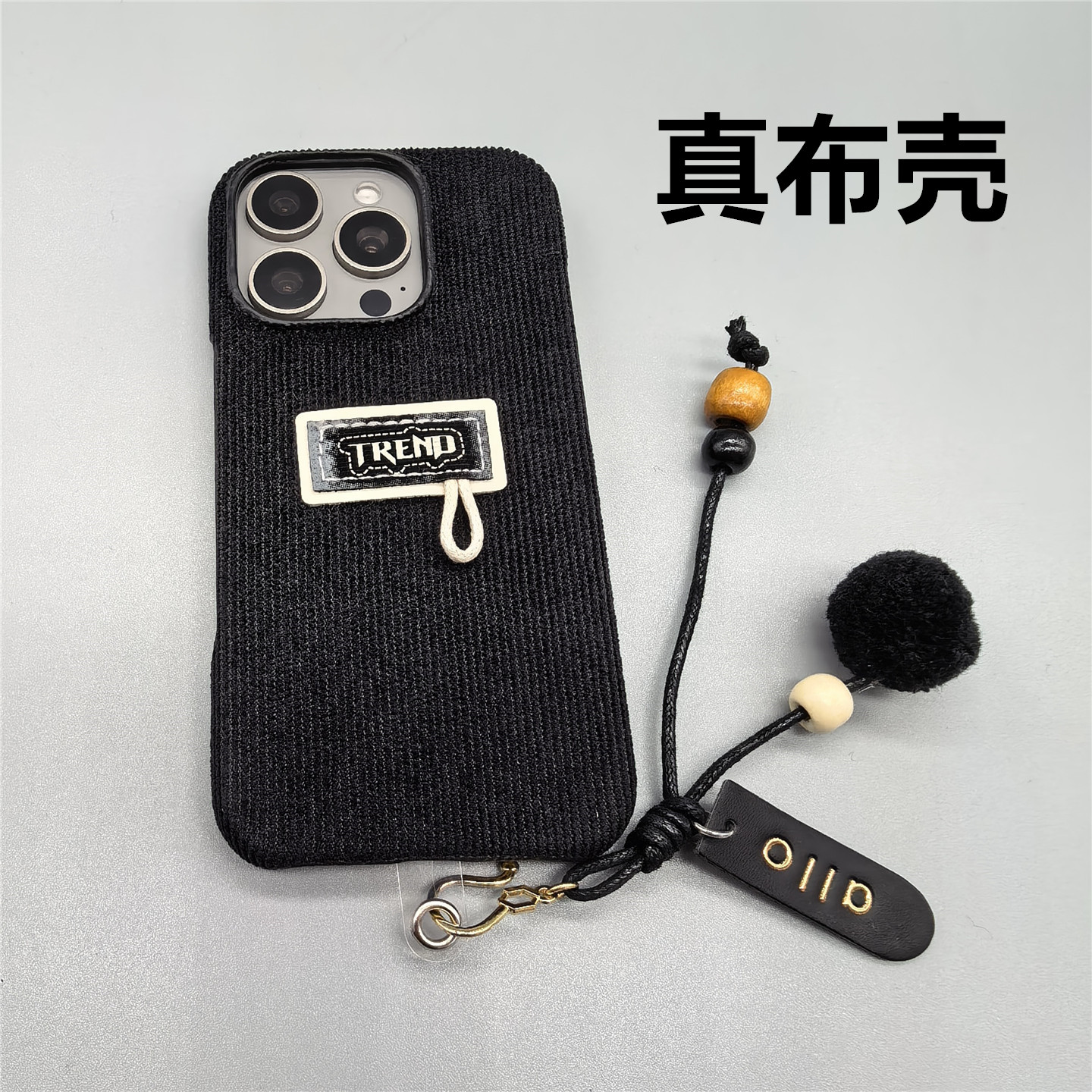 小猴子原创耐脏黑色布料标签带挂件适用于真我GT8/GT7/GT6/GT5/pro手机壳个性创意Neo8/7潮牌GTNeo6/5se硬壳