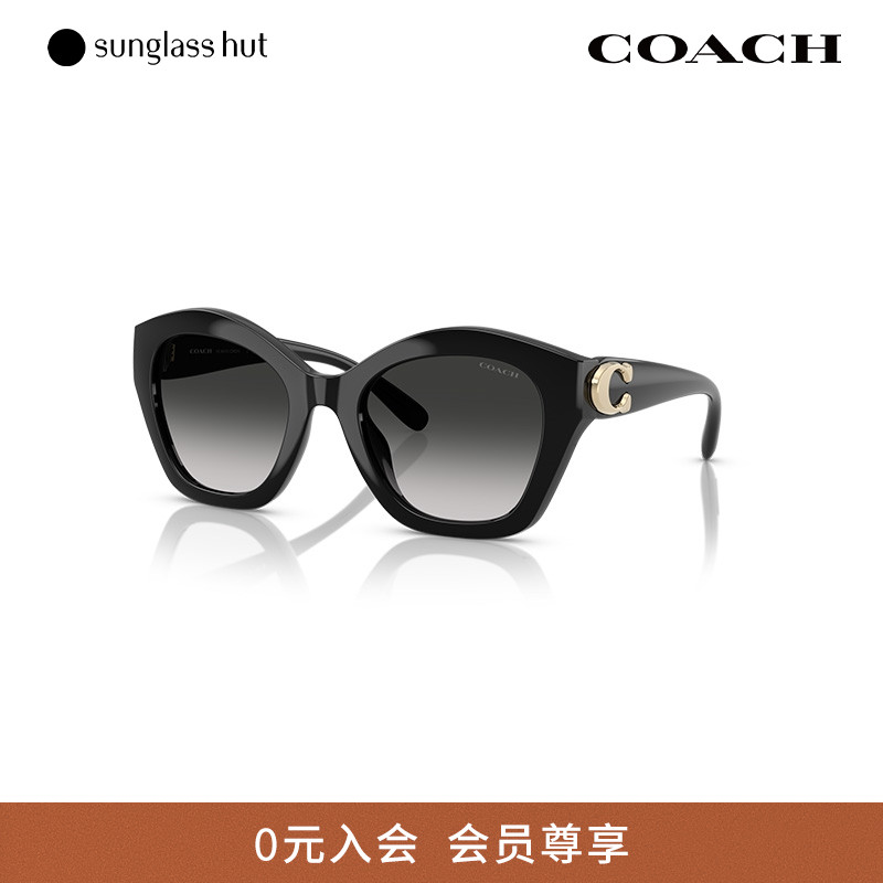 COACH/蔻驰时尚休闲百搭太阳眼镜女渐变偏光猫眼墨镜0HC8421U