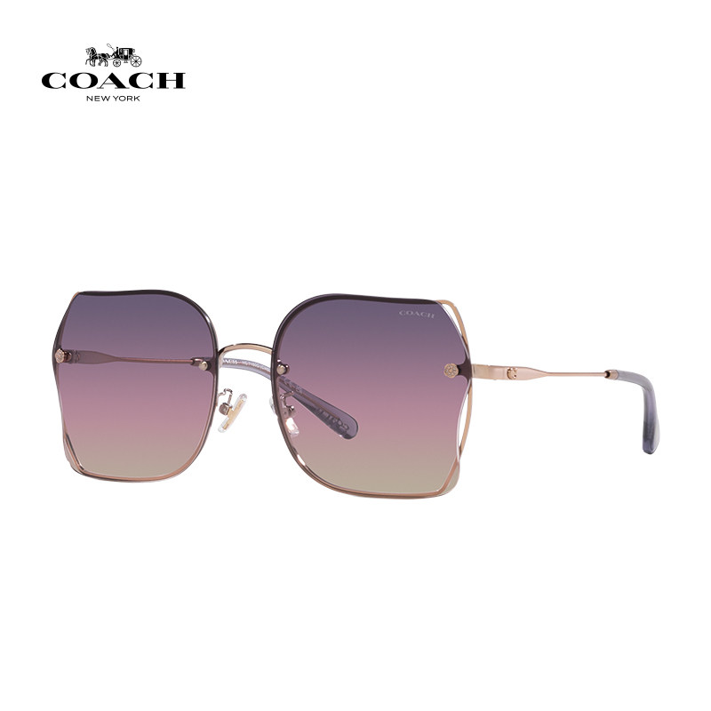 【吴谨言同款】COACH/蔻驰太阳镜女方形金属大框太阳眼镜0HC7150D