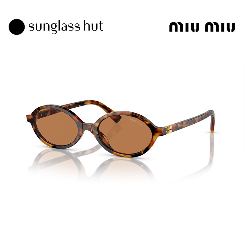 MIU MIU缪缪女太阳镜墨镜显脸小椭圆框眼镜0MU 04ZSF