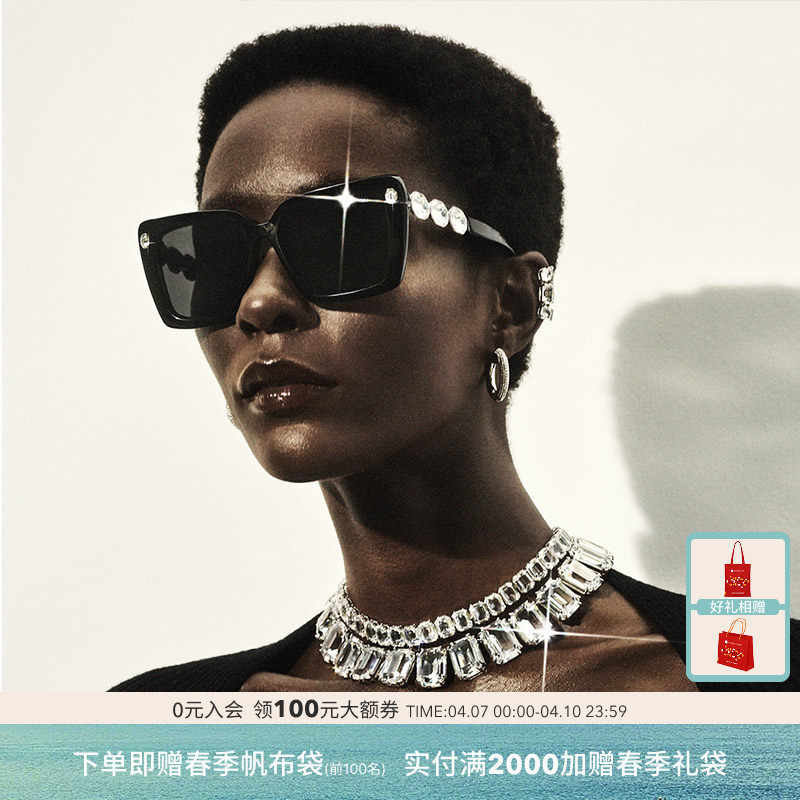 施华洛世奇太阳镜女款墨镜方形眼镜0SK6032F