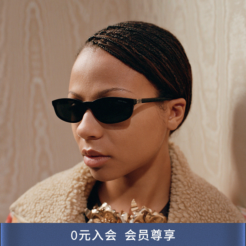 MIU MIU缪缪太阳镜女墨镜窄框百搭眼镜0MU A06S