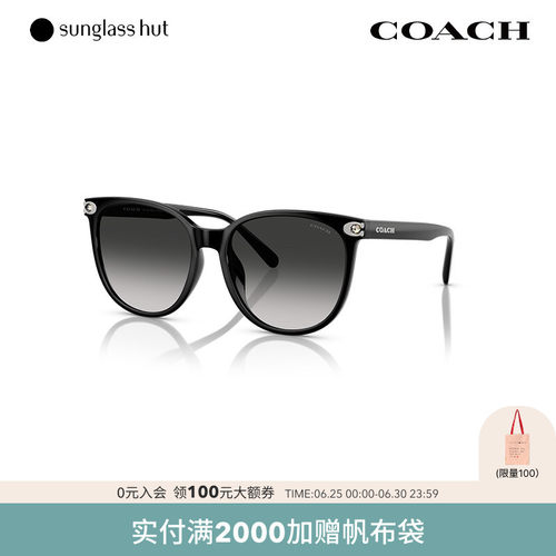 COACH/蔻驰防晒圆形百搭女墨镜