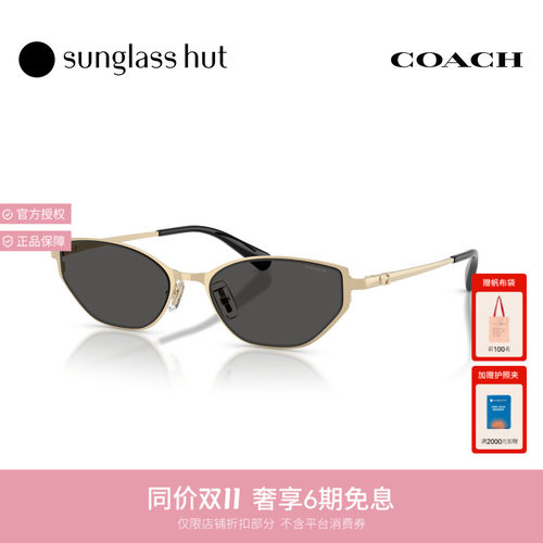 Coach蔻驰秋冬新品太阳镜女款猫眼形墨镜0HC7196D