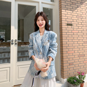 设计感蕾丝拼接西装外套女2026春季新款韩系超好看时尚减龄小西服图片