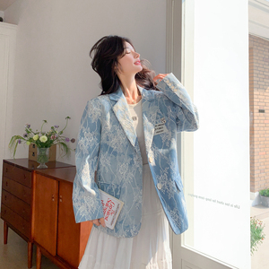 设计感蕾丝拼接西装外套女2026春季新款韩系超好看时尚减龄小西服图片