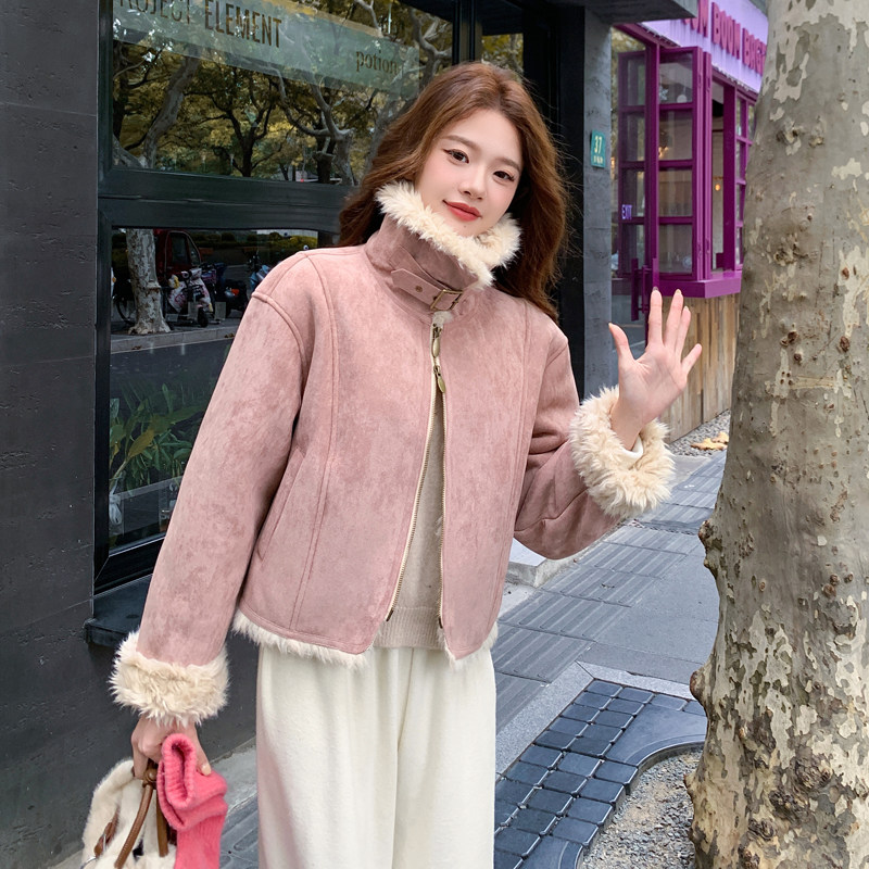 【现货】新款数据好皮毛一体外套P195-K288,女装短外套,浙宝128A