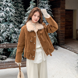 【现货】新款数据好皮毛一体外套P195-K288，女装短外套，浙宝128A